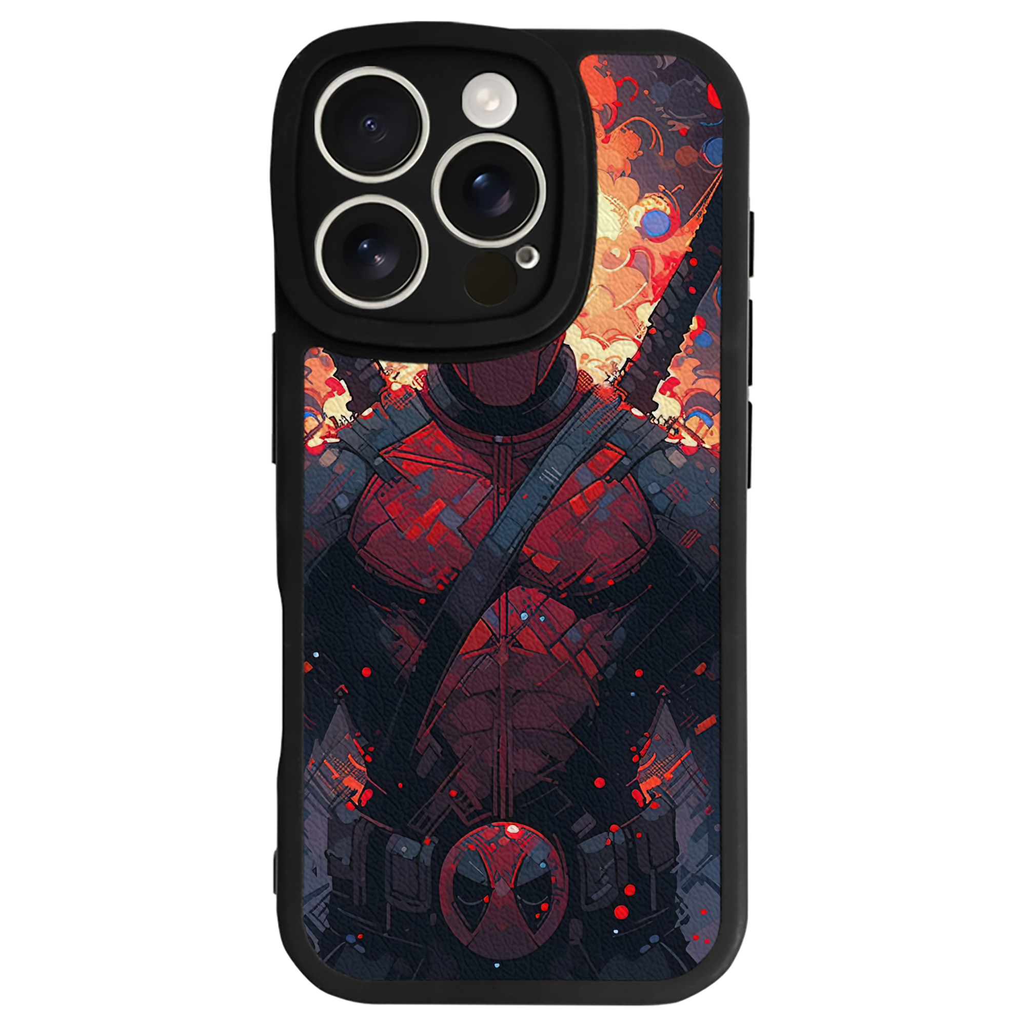 （画像用） Deadpool デッドプール 【iPhone 16シリーズ対応】シリコンスマホケース（レザー調） 材質：シリコン